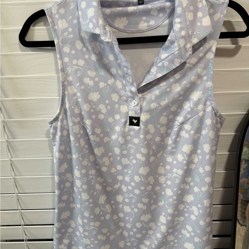 Bad Birdie Floral Sleeveless Blouse - White and Lavender